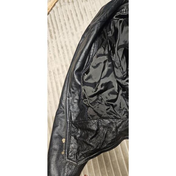 vintage Leather Bomber Jacket Black Previously Owned By Ohio Guitarist‎ Musician - Picture 13 of 16